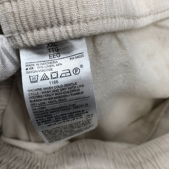 Old Navy Linen Blend Pull On Shorts Womens XXL Beige Drawstring High Rise - Picture 9 of 9